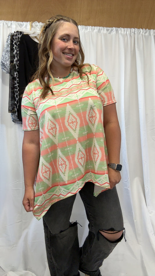 Coral Aztec Shirt