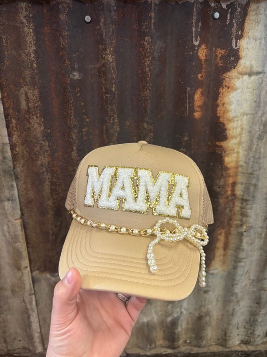 Mama Hat with Pearl Bow