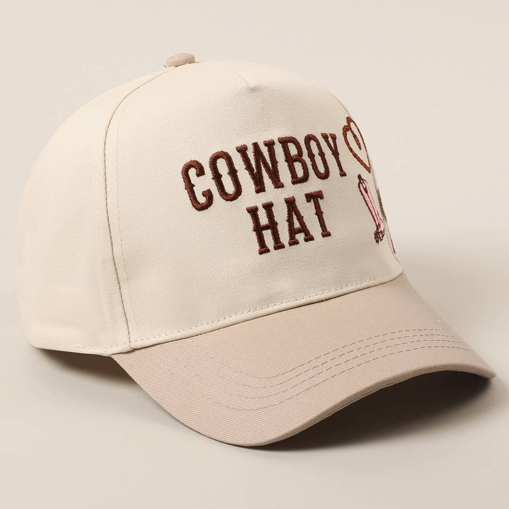 Cowboy Hat Cactus Heart Embroidery Trucker Hat