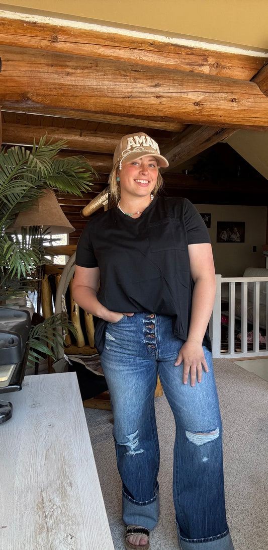High- Low Shirt with Pocket