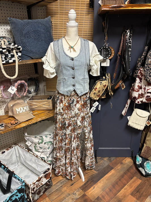 Cowboy Skirt with Slit